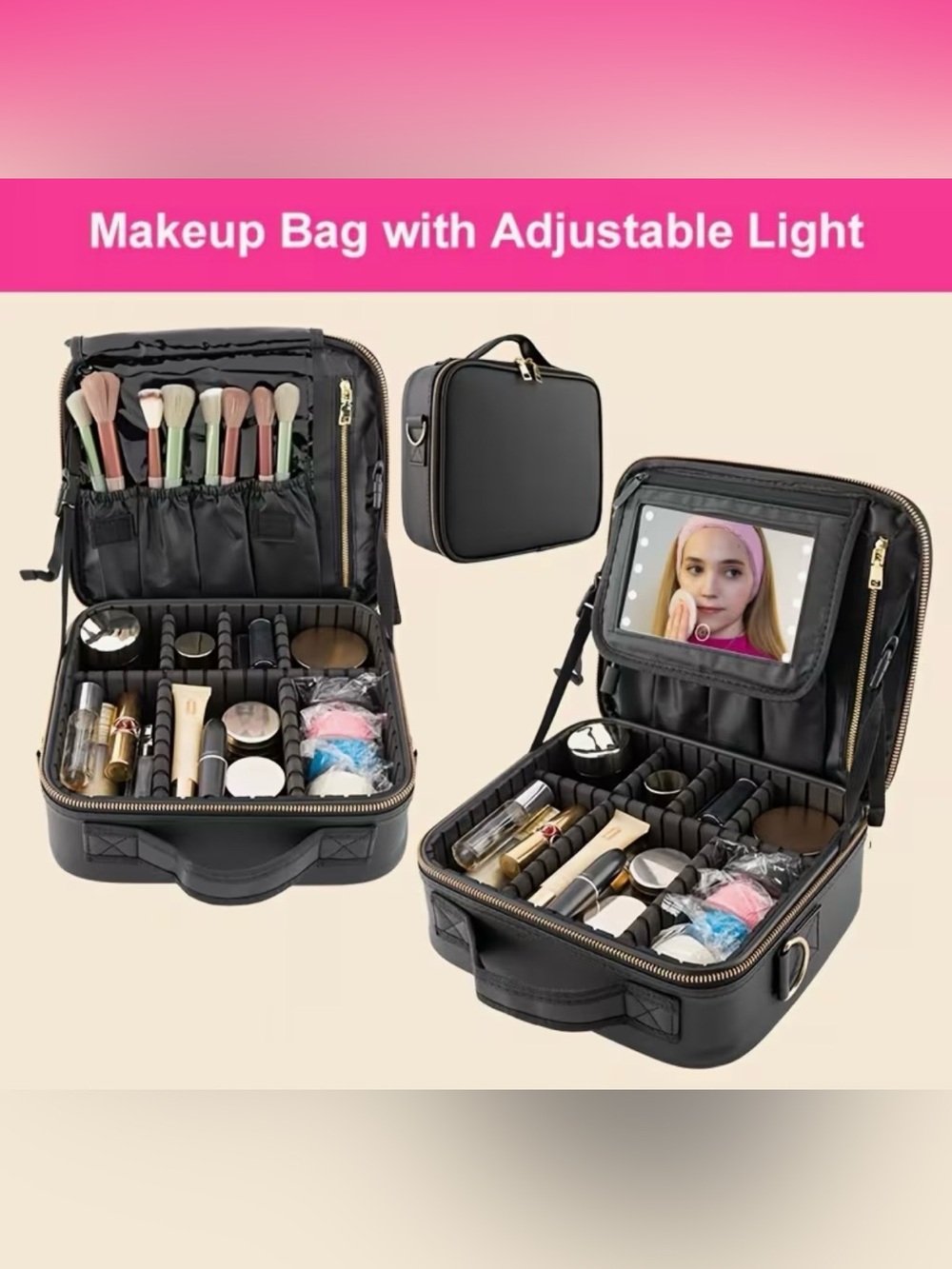 Portable Vanity LED Light Mirror Adjustable Campus-Ready BNIB🔖